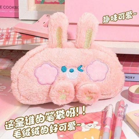 Túi đựng bút lông xù thú pinky