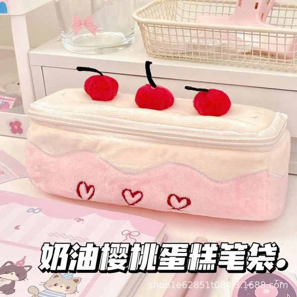 Túi đựng bút nhung 3 trái cherry