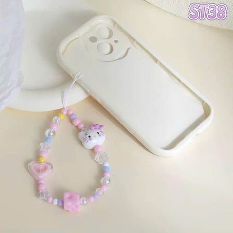 Dây đeo điện thoại kitty phomai hồng ST38