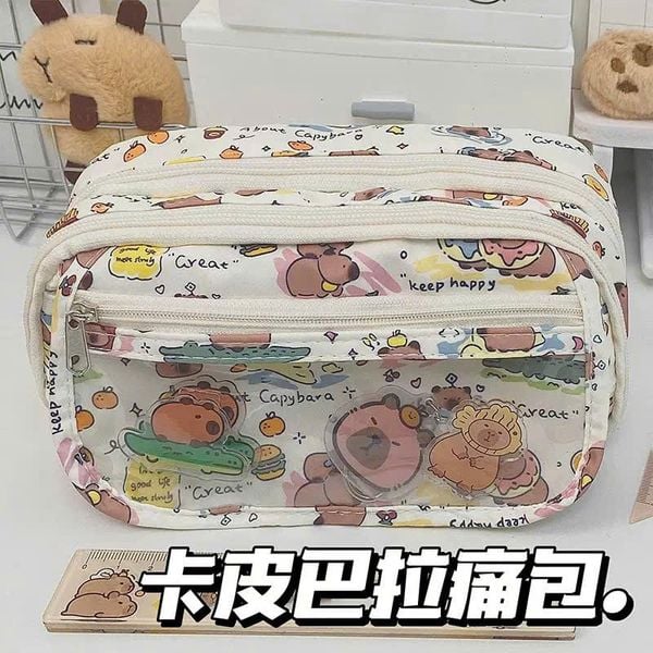 Tứi đựng bút carybara cá sấu lulu-mã mới