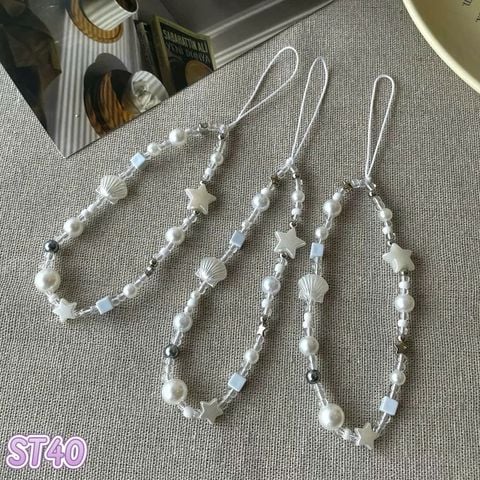 Dây đeo điện thoại sò sao trắng nhỏ ST40