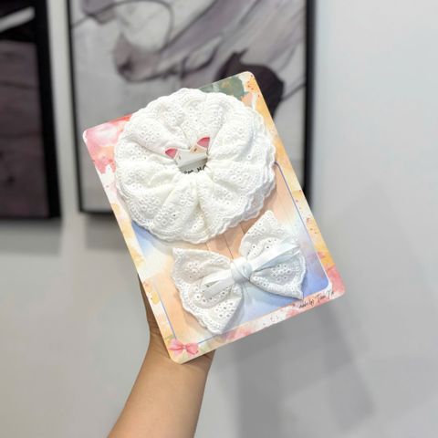 Set 1 kẹp 1 Scrunchies ren 4 lớp