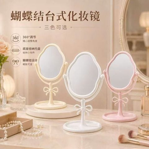 Gương để bàn mây nơ