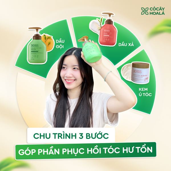 Combo Gội Xả Thảo Dược Bưởi Trà 500g