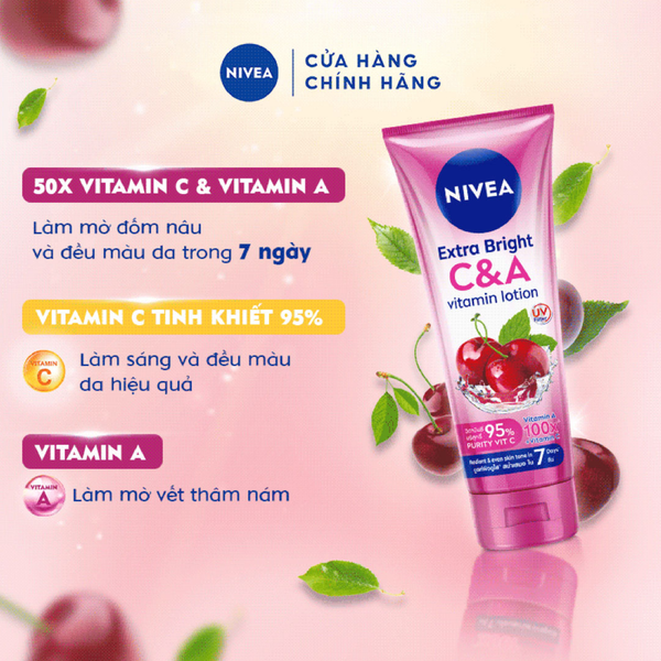 Sữa Dưỡng Thể Nivea Dưỡng Sáng Da Vitamin C & A 170ml Extra White C&A Vitamin Lotion