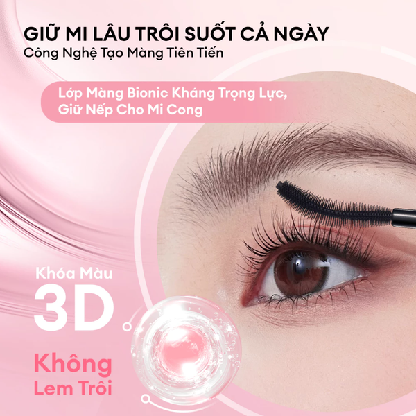 Mascara Colorkey Volumizing & Curling Mascara Làm Cong Và Dày Mi 6g