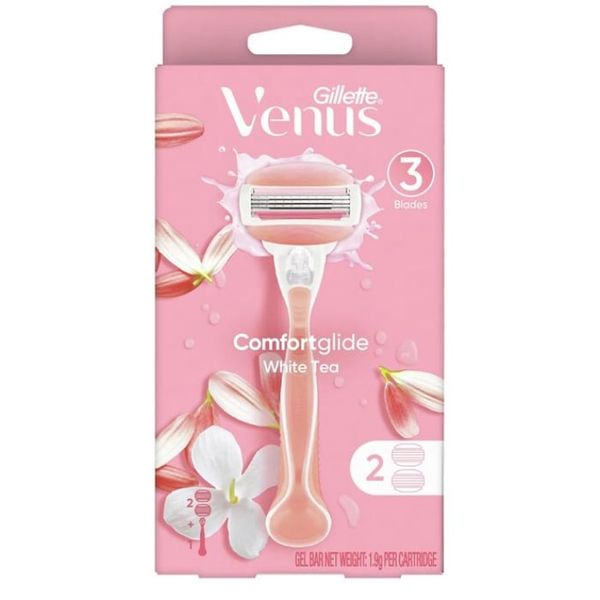 Dao Cạo Cho Nữ Gillette Venus Hoa Trà Trắng (1 Cán + 2 Lưỡi) Venus Comfortglide White Tea