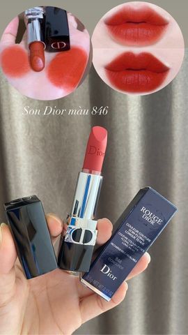 Son Thỏi Dior Rouge Velvet 846 Concorde - Đỏ Cam Cháy (Nắp Nam Châm)