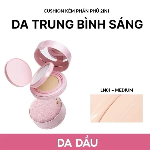 Cushion + phấn phủ nén Menow Rouge Light 17g - LN01: Tự Nhiên