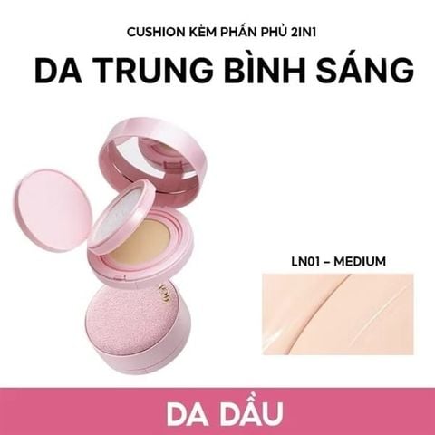 Cushion + phấn phủ nén Menow Rouge Light 17g - LN01: Tự Nhiên