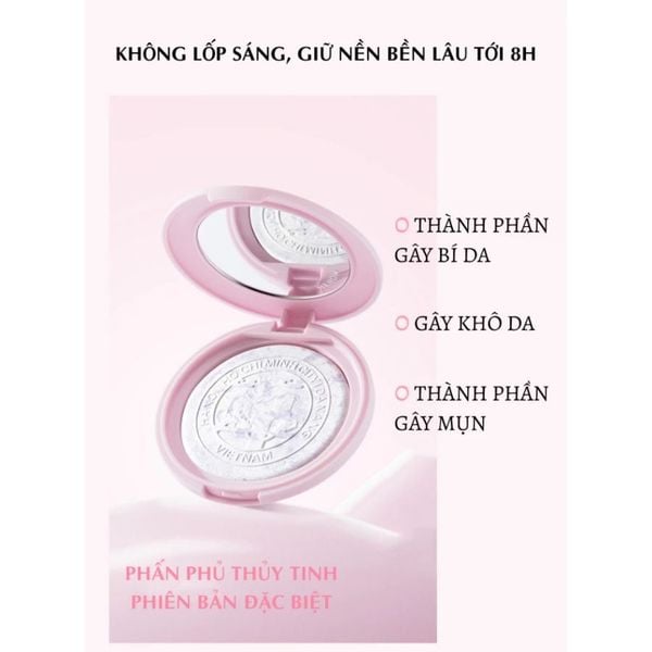 Phấn Phủ Thuỷ Tinh Menow Việt Sắc Tinh Hoa 7g Clear Radiant Pressed Powder ( Tặng 1 má hồng )