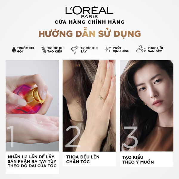 Dầu Dưỡng Tóc L’Oréal Chiết Xuất Hoa Hồng 100ml Elseve Extraordinary Oil Serum With French Rose Oil