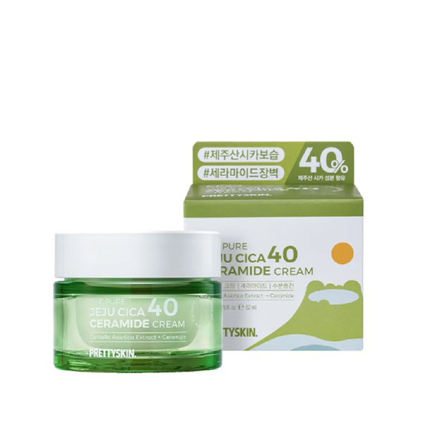 Kem Dưỡng Phục Hồi Chiết Xuất Rau Má Pretty Skin The Pure Jeju Cica 40 Ceramide Cream 50ml