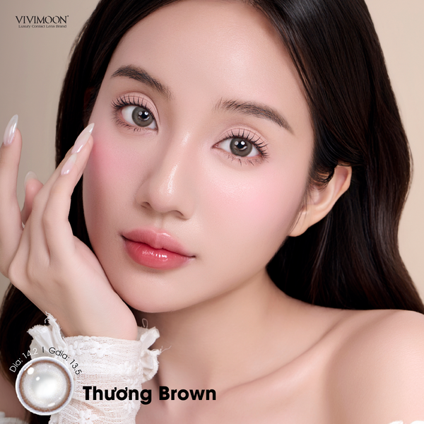 Vivimoon 1 bên Lens cho mắt thở 6 thángThương Brown - 0 độ