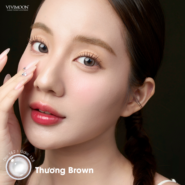 Vivimoon 1 bên Lens cho mắt thở 6 thángThương Brown - 0 độ
