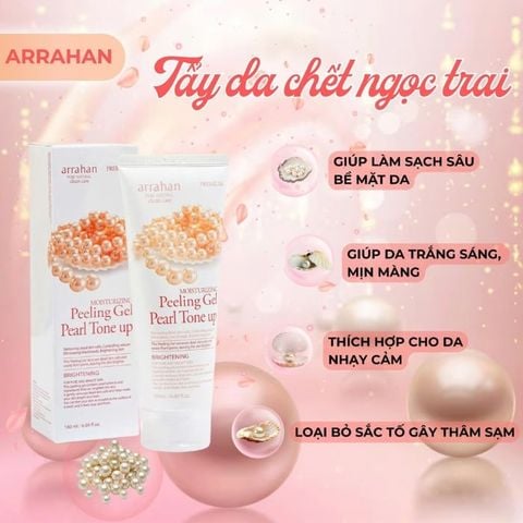 Gel tẩy tế bào chết mặt ngọc trai Arranhan Peeling Pearl Tone Up 180ml
