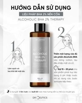 Toner Làm Sạch, Tẩy Da Chết DrCeutics Alcoholic BHA 2% Therapy (Nền Cồn) 200ml