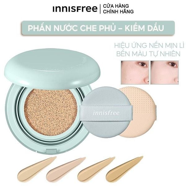 Phấn Nước Innisfree Kiềm Dầu Cho Lớp Nền Lâu Trôi No-Sebum Powder Cushion SPF 29/PA++ 14g
