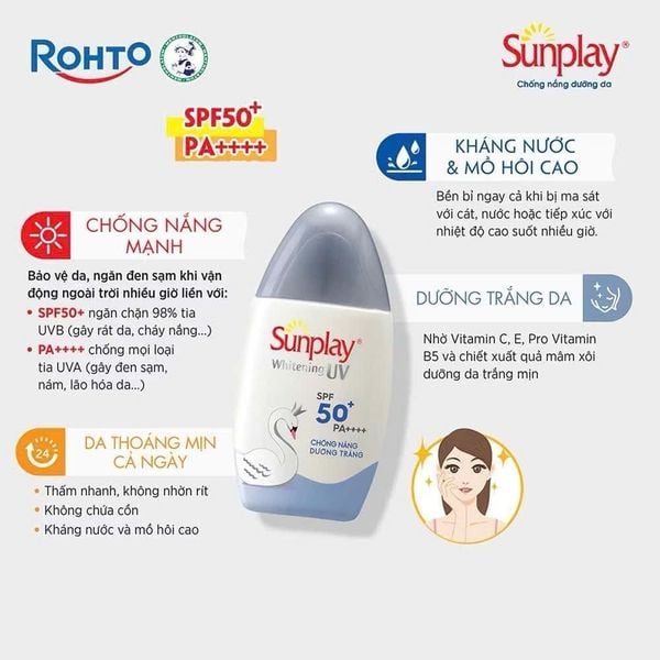 Sữa Chống Nắng Sunplay Dưỡng Da Sáng Đẹp 30g Whitening UV SPF 50+ PA++++