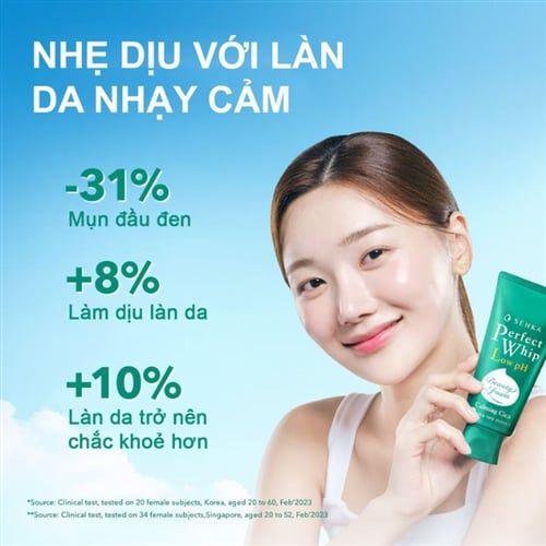 Sữa rửa mặt cho da nhạy cảm Senka Perfect Whip Low pH Calming Cica 100g