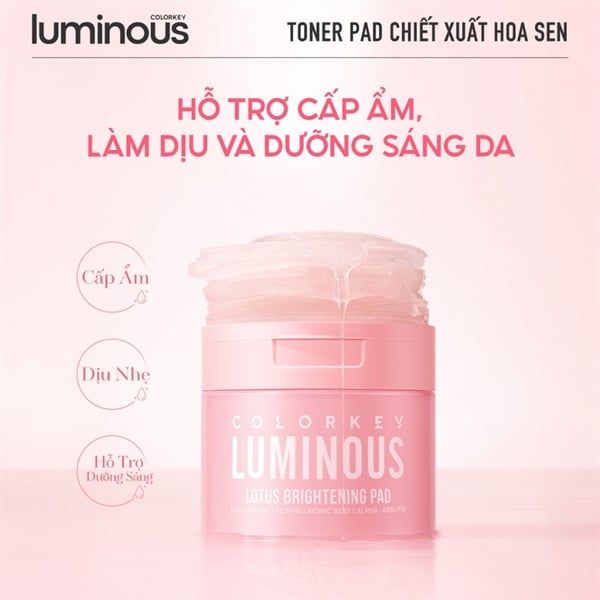 [MỚI] Toner Pad COLORKEY LUMINOUS Hỗ Trợ Làm Dịu Da Cân Bằng Độ Ẩm 210ml/hũ