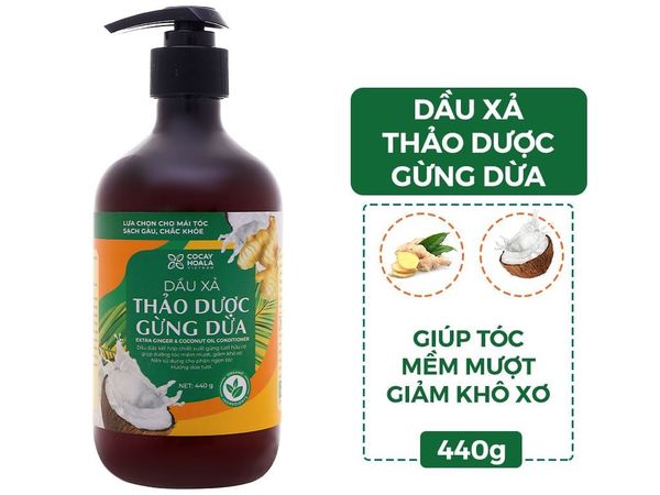 Combo dầu gội xả thảo dược Gừng Dừa Cỏ Cây Hoa Lá 440g