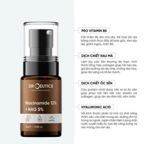 Tinh Chất Sáng Da, Kiềm Dầu DRCEUTICS B3 Niacinamide 12% + NAG 5% 30g
