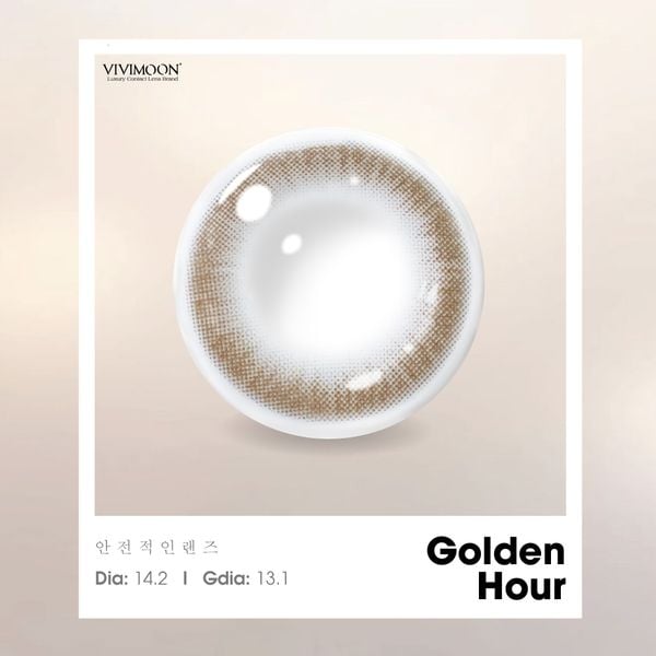 1 bên Lens cận khóa ẩm VIVIMOON màu nâu tự nhiên Golden Hour, kính áp tròng hạn sử dụng 1 tháng - 0 độ