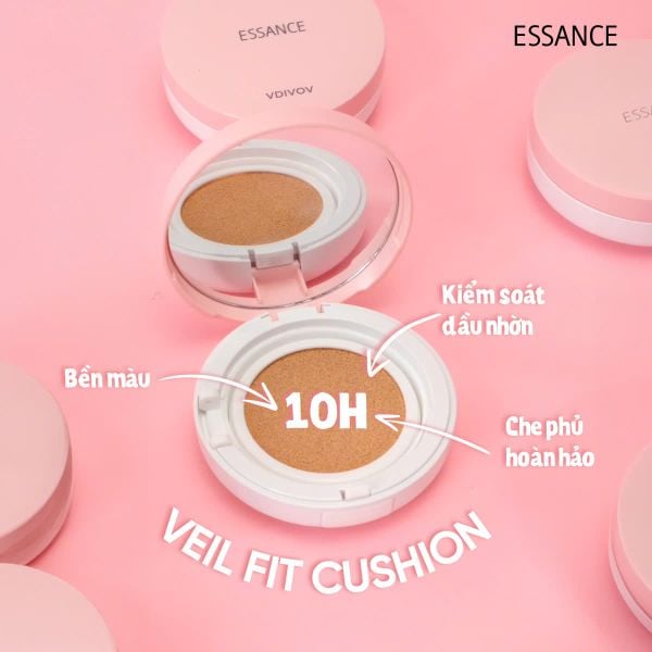 (CÔNG TY) Phấn Nước Essance Mịn Lì Mờ Khuyết Điểm 21 Sand Ivory Tông Da Sáng 15g Veil Fit Cushion SPF50+ PA+++