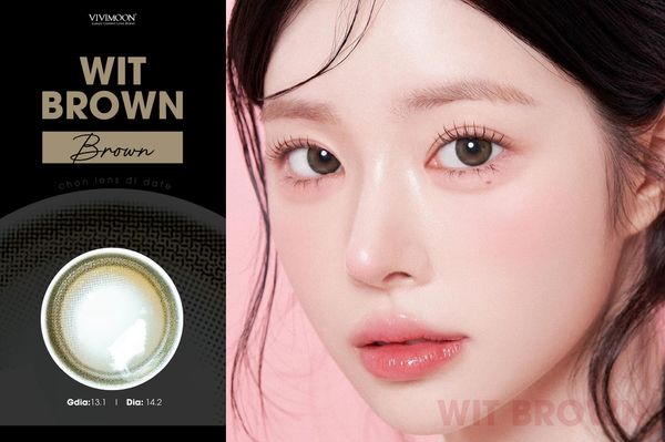 Vivimoon 1 bên Lens cho mắt thở 6 tháng Huế Brown - 0 độ