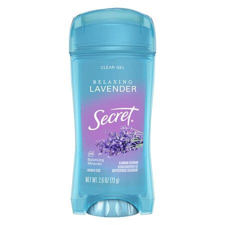 Gel Khử Mùi Secret Giảm Tiết Mồ Hôi Hương Lavender 73g Clear Gel Deodorant #Lavender (Hàng Mỹ Nhập Khẩu Chính Hãng)