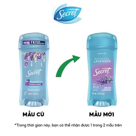 Gel Khử Mùi Secret Giảm Tiết Mồ Hôi Hương Lavender 73g Clear Gel Deodorant #Lavender (Hàng Mỹ Nhập Khẩu Chính Hãng)