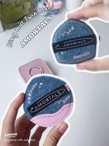 Set Bông Mút Amortals Twin Star Powder Puff Set (2 Bông Mút + Hộp Đựng)