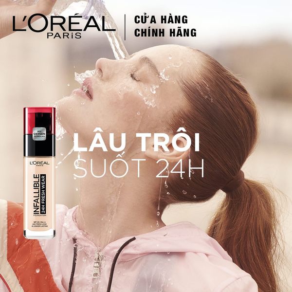 Kem Nền Mịn Nhẹ Lâu Trôi 24H L'Oreal Paris 20 Ivory 30ml Infallible 24H Fresh Wear Liquid Foundation