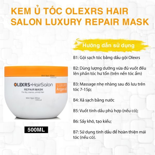 Kem Ủ Tóc Olexrs Luxury Argan Oil Organic Biotin Repair Mask 500ml