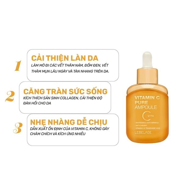 Tinh Chất Dưỡng Giảm Thâm Tàn Nhang Trắng Da Lebelage Vitamin C Pure Ampoule 35ml