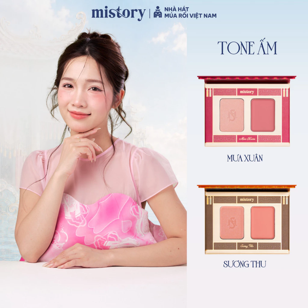 Má Hồng Dạng Kem + Phấn Mistory Lotus & Puppet Water Blush Ửng Hồng Căng Mướt 6g 2in1