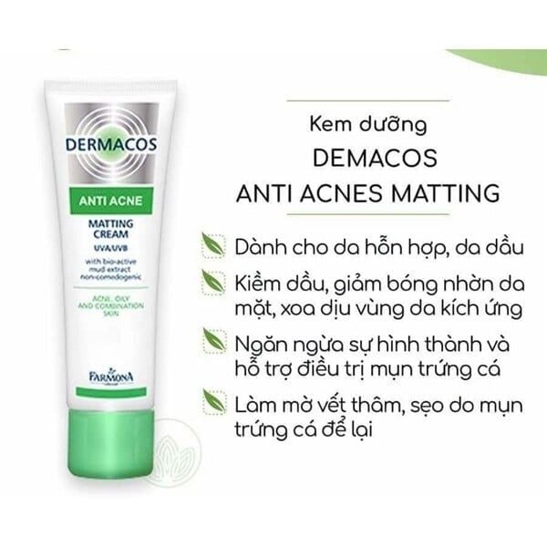 Kem Giảm Bóng Dầu, Ngừa Mụn Farmona Dermacos Anti-Acne Matting Cream 50ml