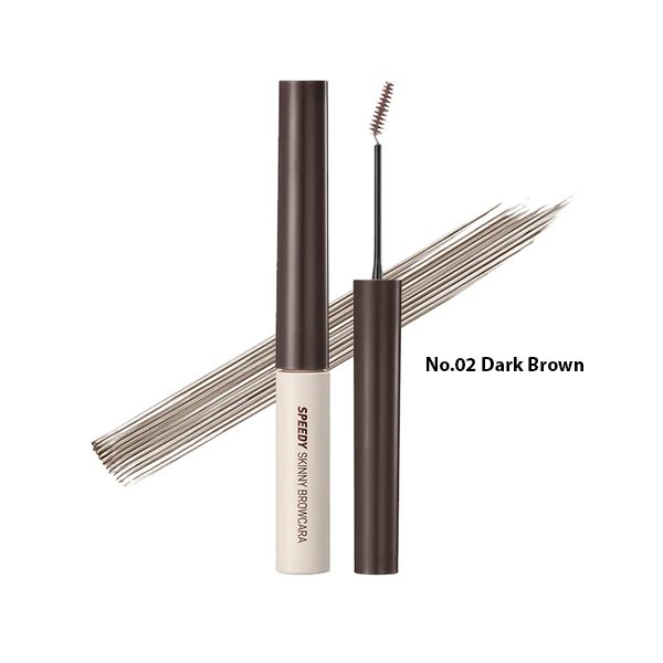 Mascara Lông Mày Peripera Speedy Skinny Brow Mascara #02 Dark Brown