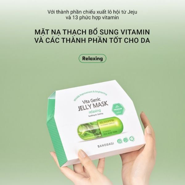 Mặt Nạ Banobagi Thư Giãn, Làm Dịu & Phục Hồi Da 30g Premium Vita Genic Jelly Mask - Relaxing