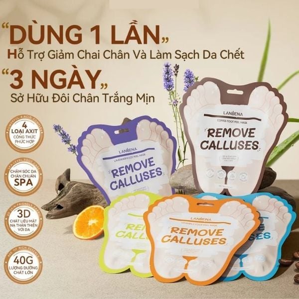 Mặt Nạ Da Chân Lanbena Foot Peel Mask Làm Sạch Tế Bào Chết