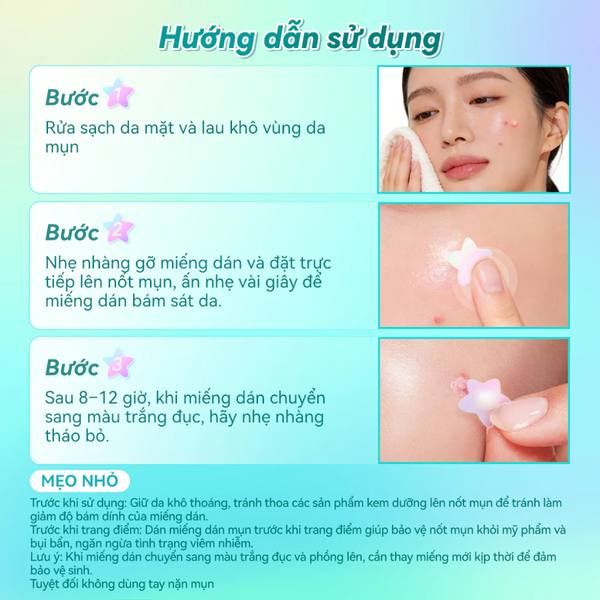 Miếng Dán Mụn Lanbena Invisible Acne Pimple Patch Hỗ Trợ Giảm Mụn, Làm Dịu Da