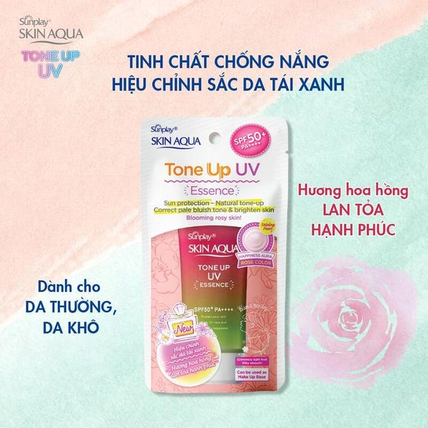 Tinh Chất Chống Nắng Sunplay Skin Aqua Tone Up UV Essence Happiness Aura Rose Color SPF50+ PA++++ 50g