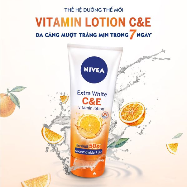 Sữa Dưỡng Thể Nivea Extra White C&E Vitamin Lotion Dưỡng Trắng & Tăng Đàn Hồi Da 180ml