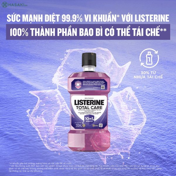 Nước Súc Miệng Listerine Total Care Zero Alcohol Mouthwash Chăm Sóc Toàn Diện Không Cay