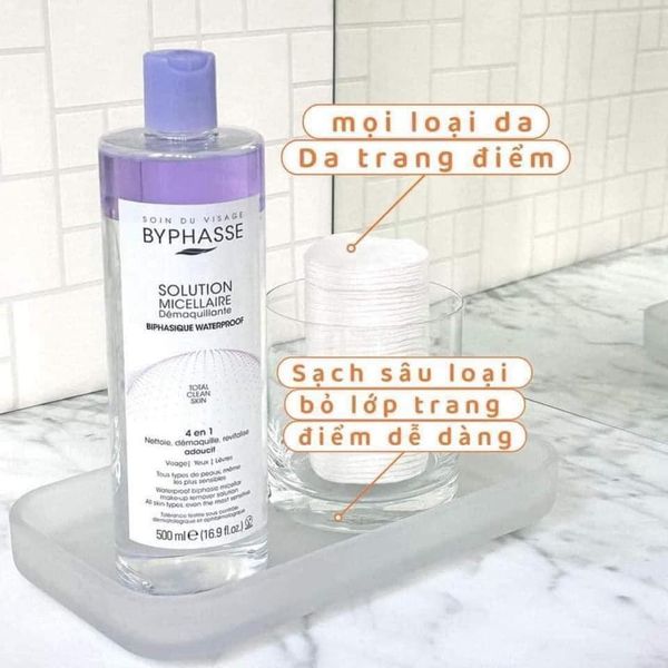 Nước Tẩy Trang 2 Lớp Byphasse Solution Micellaire (Tím) 500ml