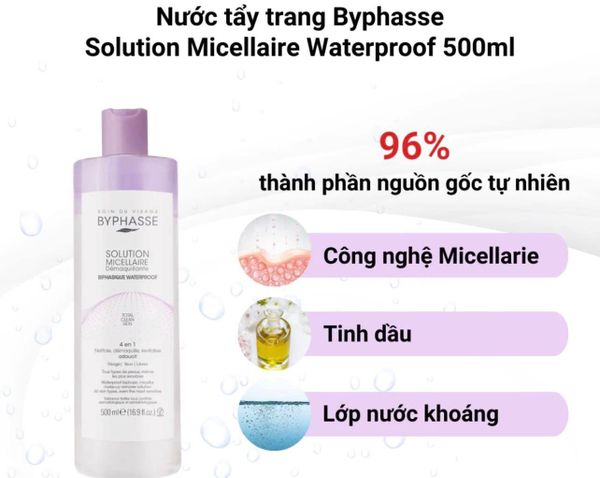 Nước Tẩy Trang 2 Lớp Byphasse Solution Micellaire (Tím) 500ml