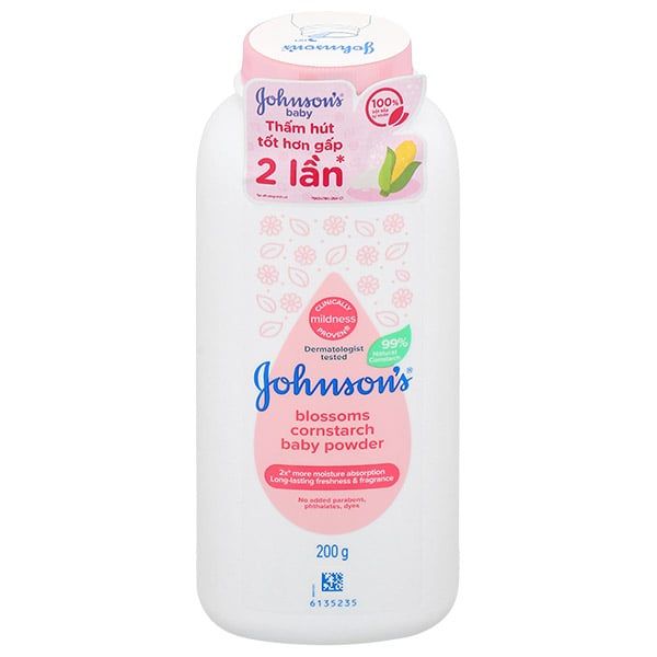 Phấn ngừa rôm sẩy cho bé Johnsons Baby Powder Blossoms Cornstarch 100g/200g/500g