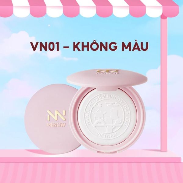 Phấn Phủ Thuỷ Tinh Menow Việt Sắc Tinh Hoa 7g Clear Radiant Pressed Powder ( Tặng 1 má hồng )