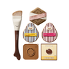 Bộ 6 Dụng Cụ Trang Điểm AMORTALS Ok Foundation Tools Set - Gồm 3 Bông Mút + Cọ Tán Nền + Giấy Pha Nền + Hộp Đựng